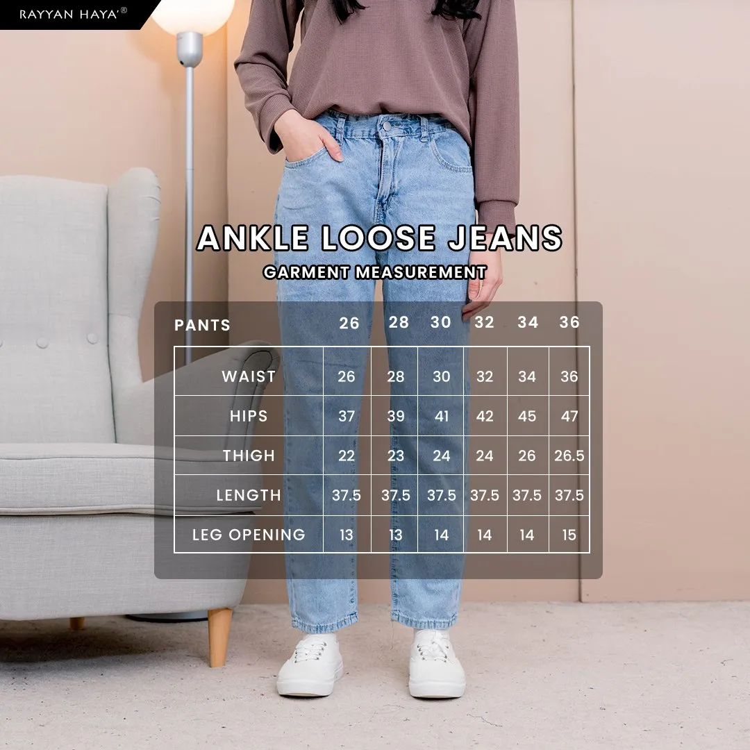 Ankle Loose Jeans  (Dark Blue)
