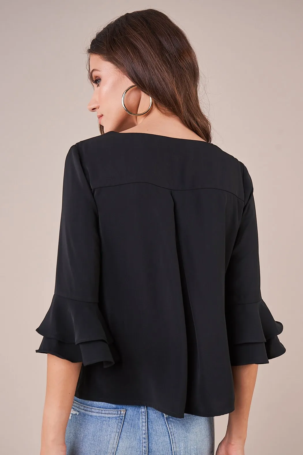Boston Ruched Bell Sleeve Top