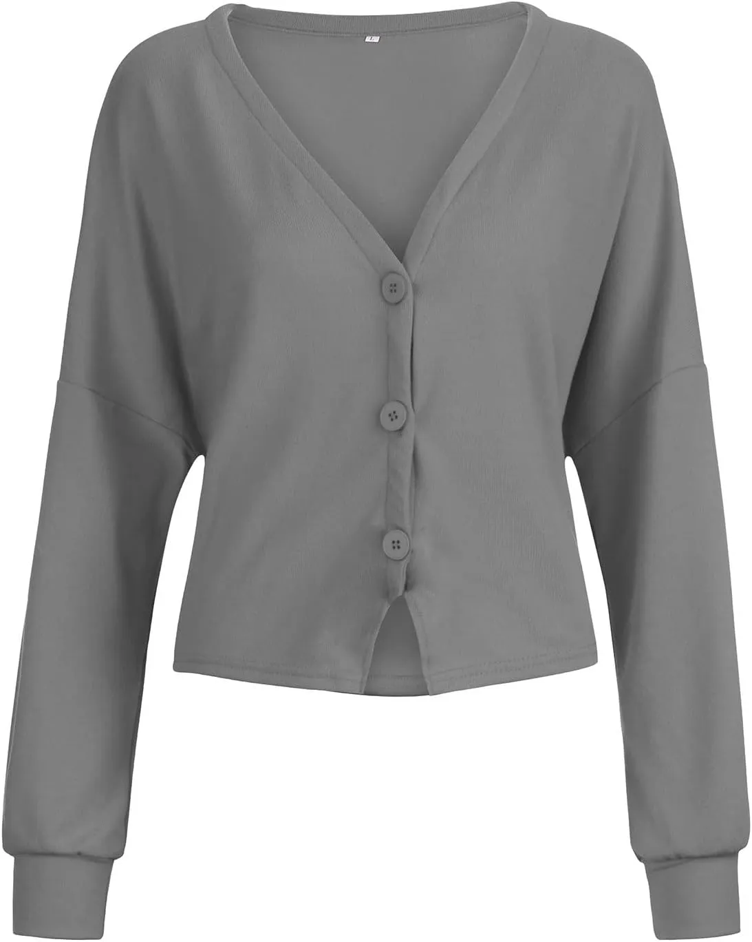Cardigan Sweater for Women Cropped Knit Cardigans Open Front V-Neck Crochet Solid Sweaters Long Sleeve Button Up Tops
