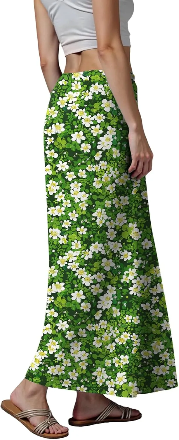 cooki Linen Maxi Skirts for Women Trendy 2025 Summer Casual Cotton Drawstring Low Waist Vacation Boho Flowy Long Skirts