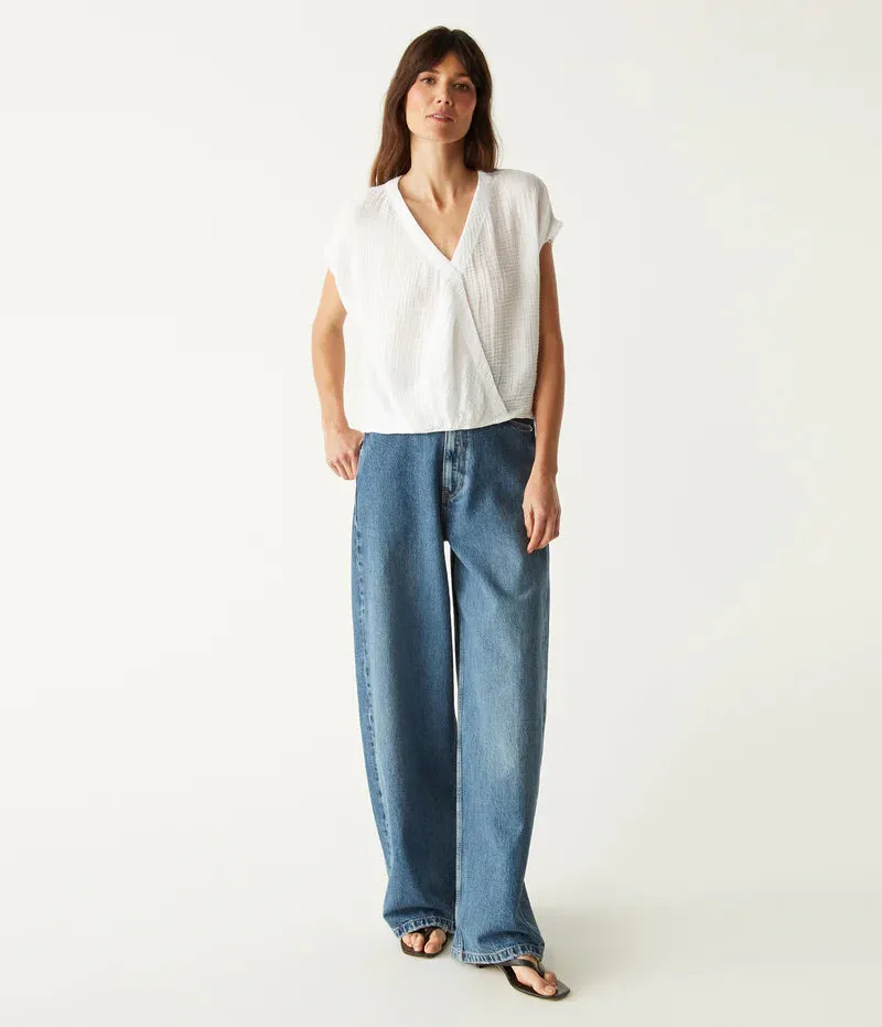 DOUBLE GAUZE WRAP TOP