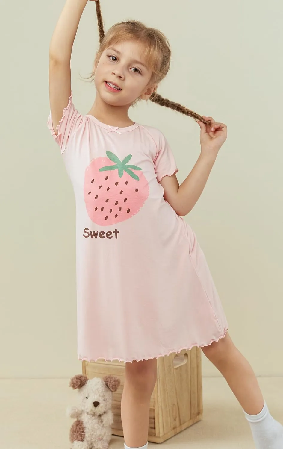 Girls' Summer Dress,Toddler Soft Breathable Dresses 3-12Years