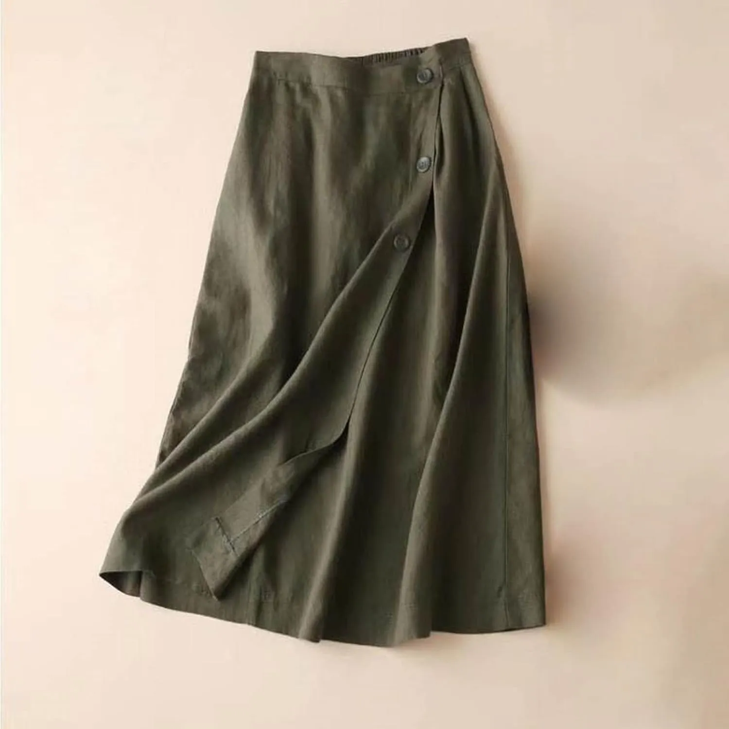 High Waisted Skirts for Women, Y2K Skirt for Summer Lightweight Button A-Line Long Skirts Teens Vacation Clothes