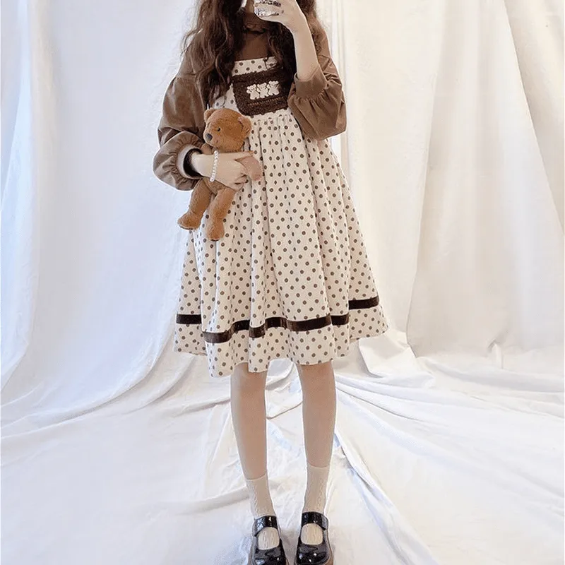 Kawaii Sweet Bear Embroidery Lolita Dress