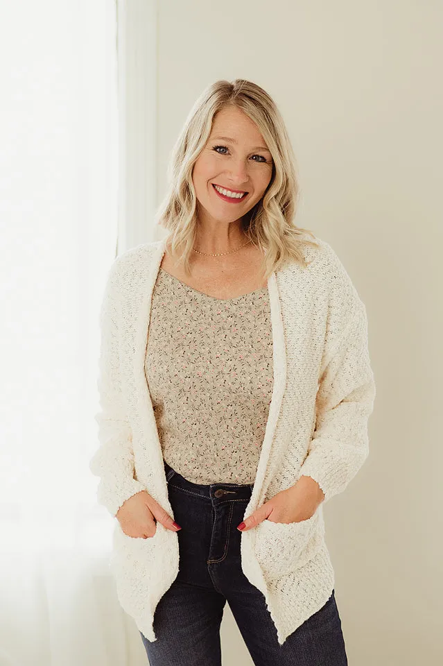 Knit Pattern Open Cardigan