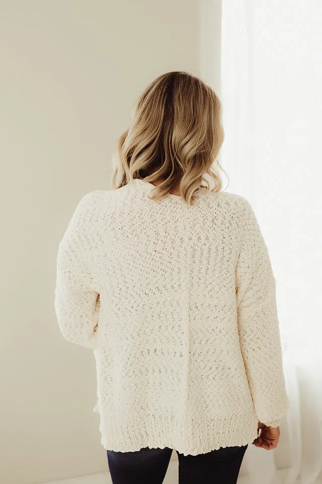 Knit Pattern Open Cardigan
