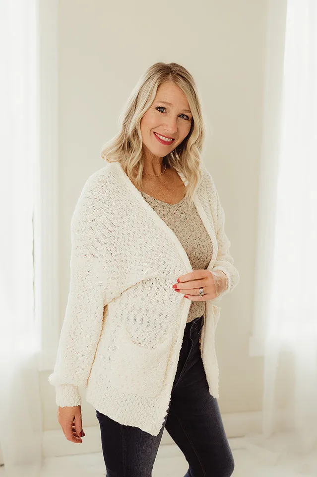 Knit Pattern Open Cardigan