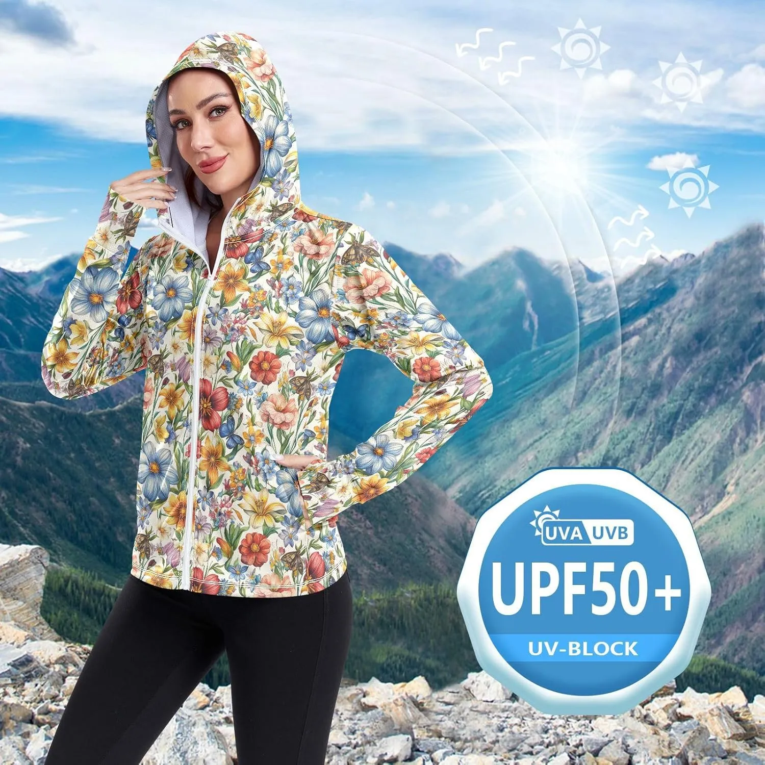 Lightweight Zip Up Hoodie Women Quick Dry Cool Shirts For Women UPF 50  Protection Light Sweatshirt Hiking Outdoor