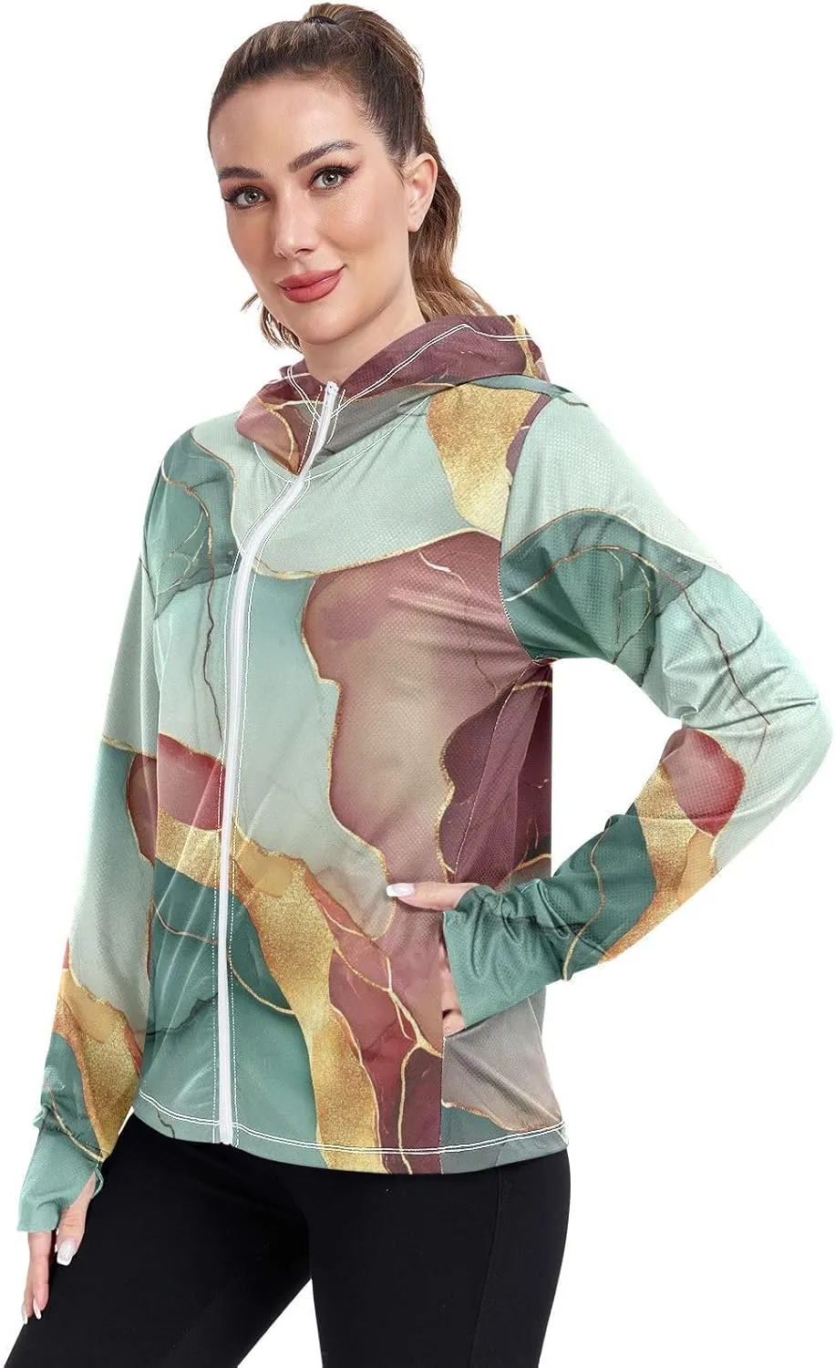 Lightweight Zip Up Hoodie Women Quick Dry Cool Shirts For Women UPF 50  Protection Light Sweatshirt Hiking Outdoor