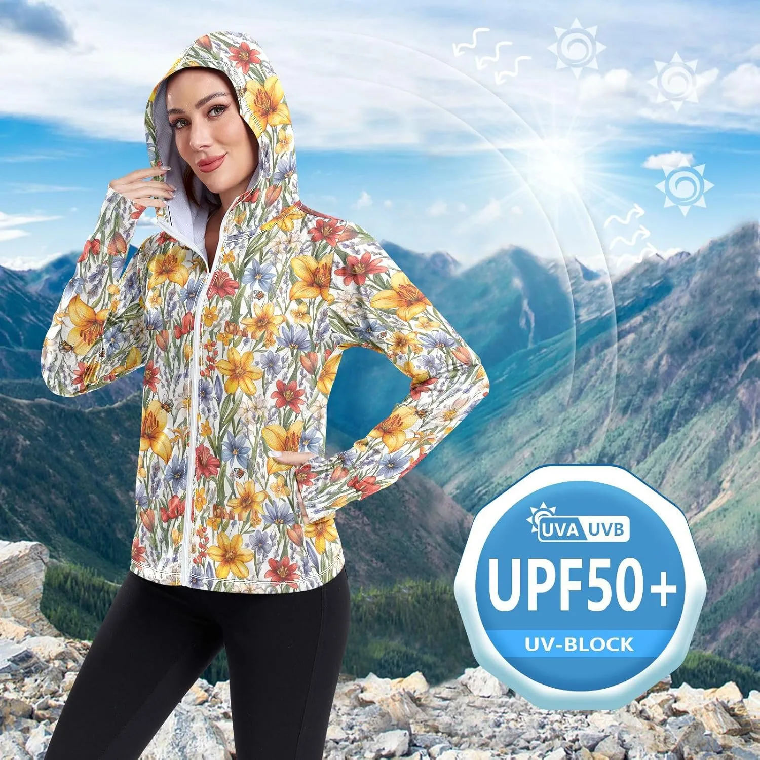 Lightweight Zip Up Hoodie Women Quick Dry Cool Shirts For Women UPF 50  Protection Light Sweatshirt Hiking Outdoor