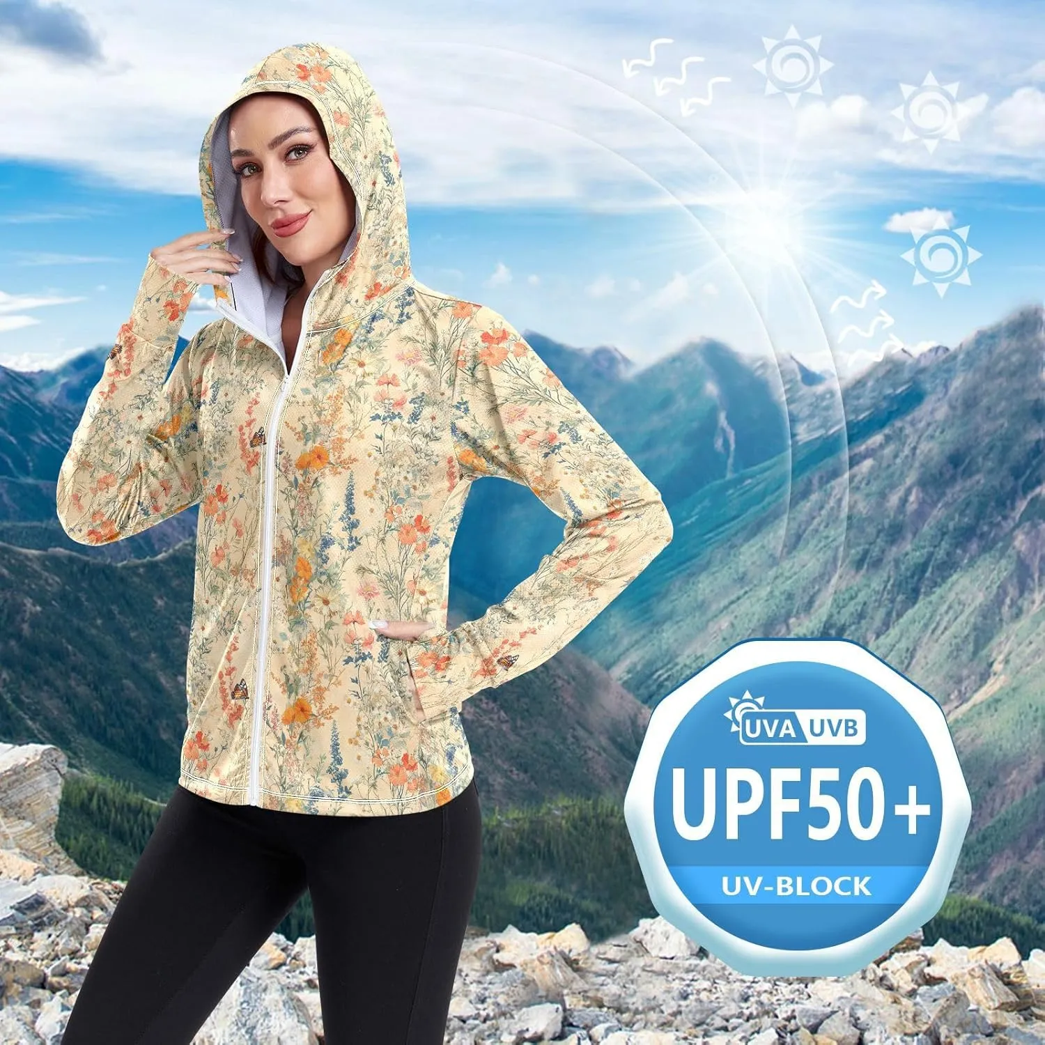 Lightweight Zip Up Hoodie Women Quick Dry Cool Shirts For Women UPF 50  Protection Light Sweatshirt Hiking Outdoor