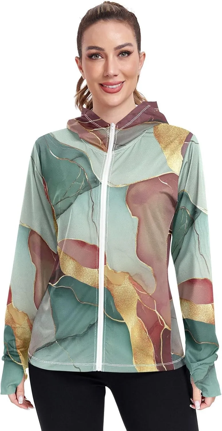 Lightweight Zip Up Hoodie Women Quick Dry Cool Shirts For Women UPF 50  Protection Light Sweatshirt Hiking Outdoor