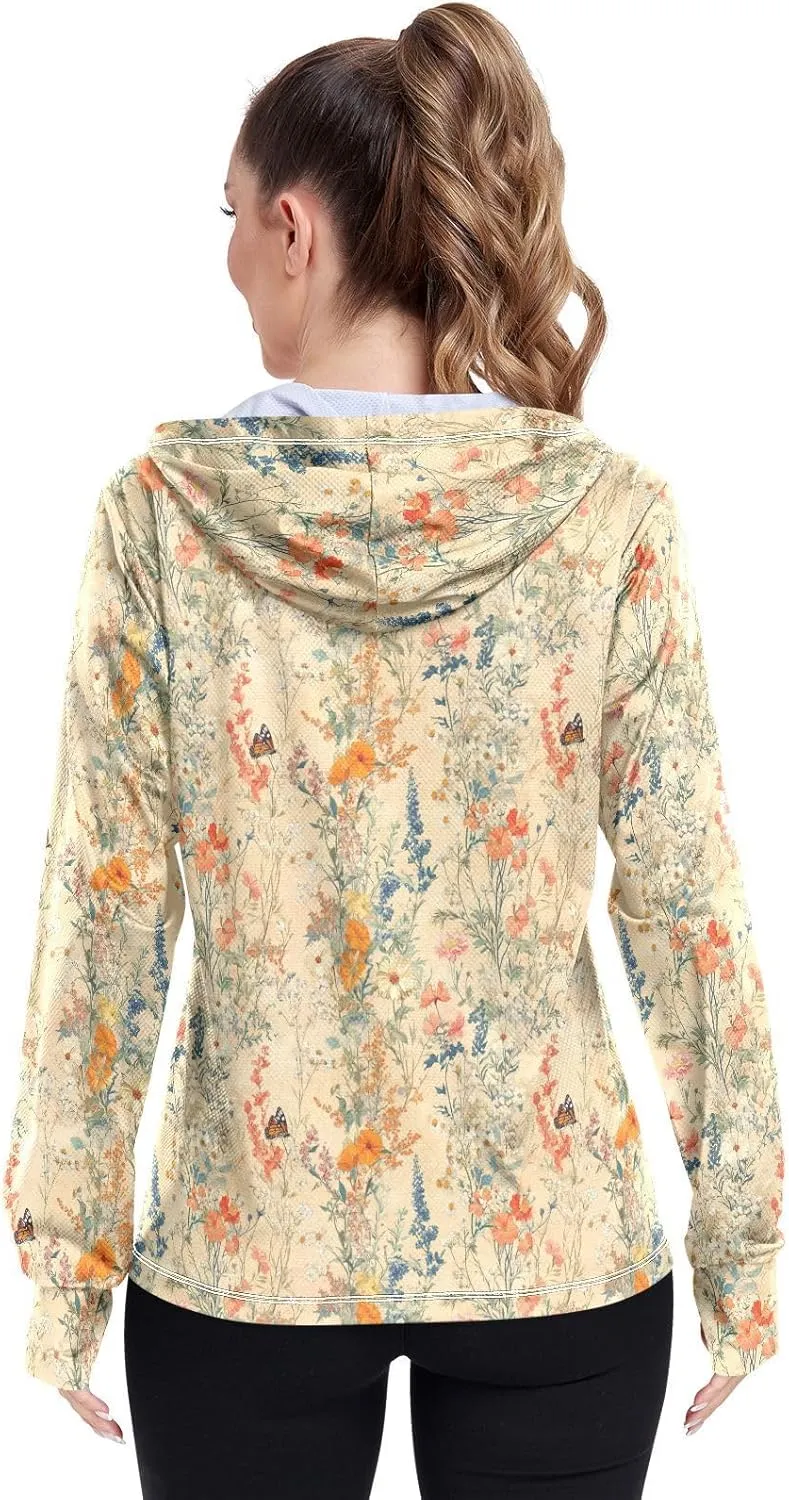 Lightweight Zip Up Hoodie Women Quick Dry Cool Shirts For Women UPF 50  Protection Light Sweatshirt Hiking Outdoor