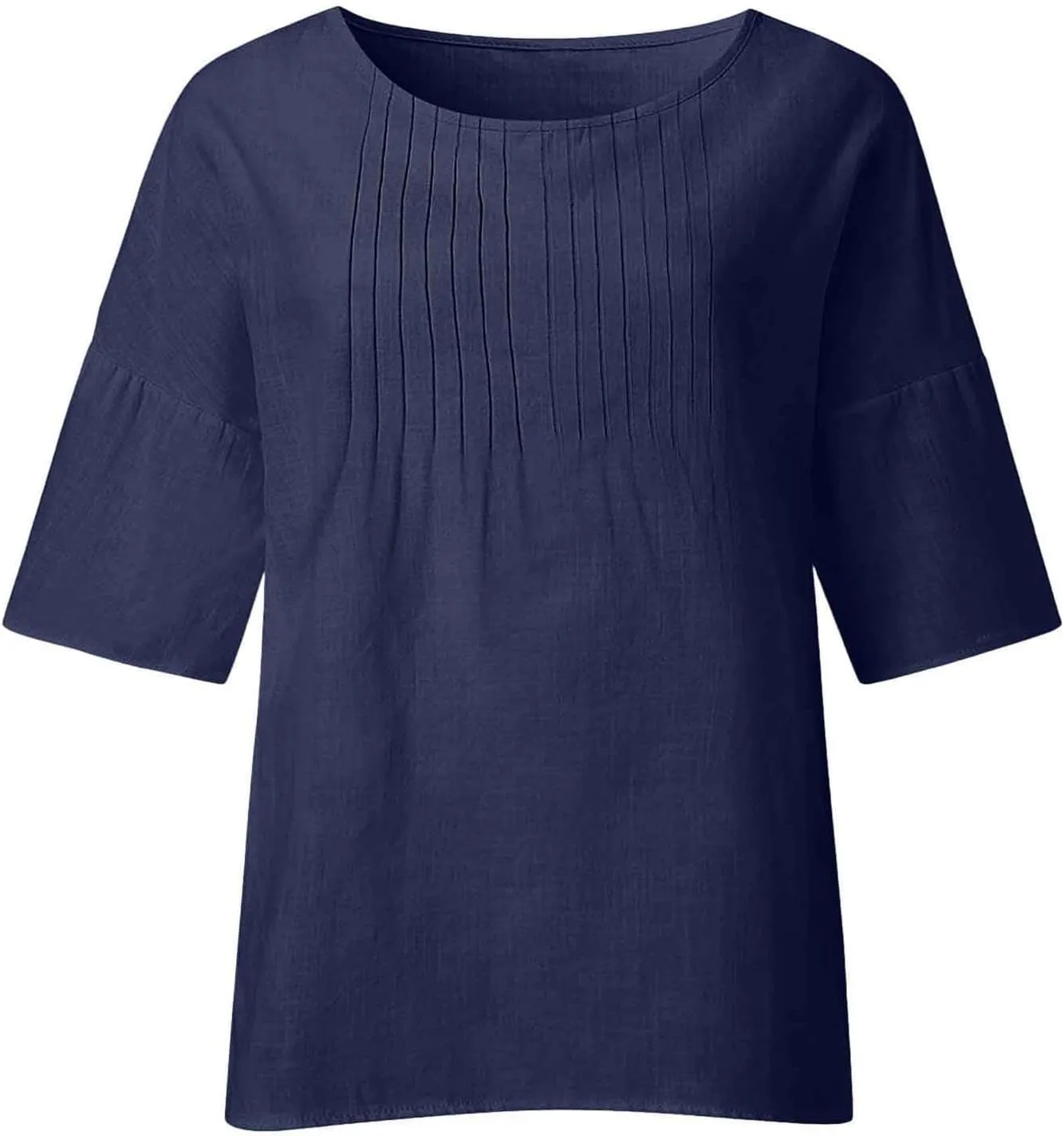 Linen Shirts for Women 2025 Trendy Summer 3/4 Sleeve Tops Dressy Casual Loose Boho Cute Blouses