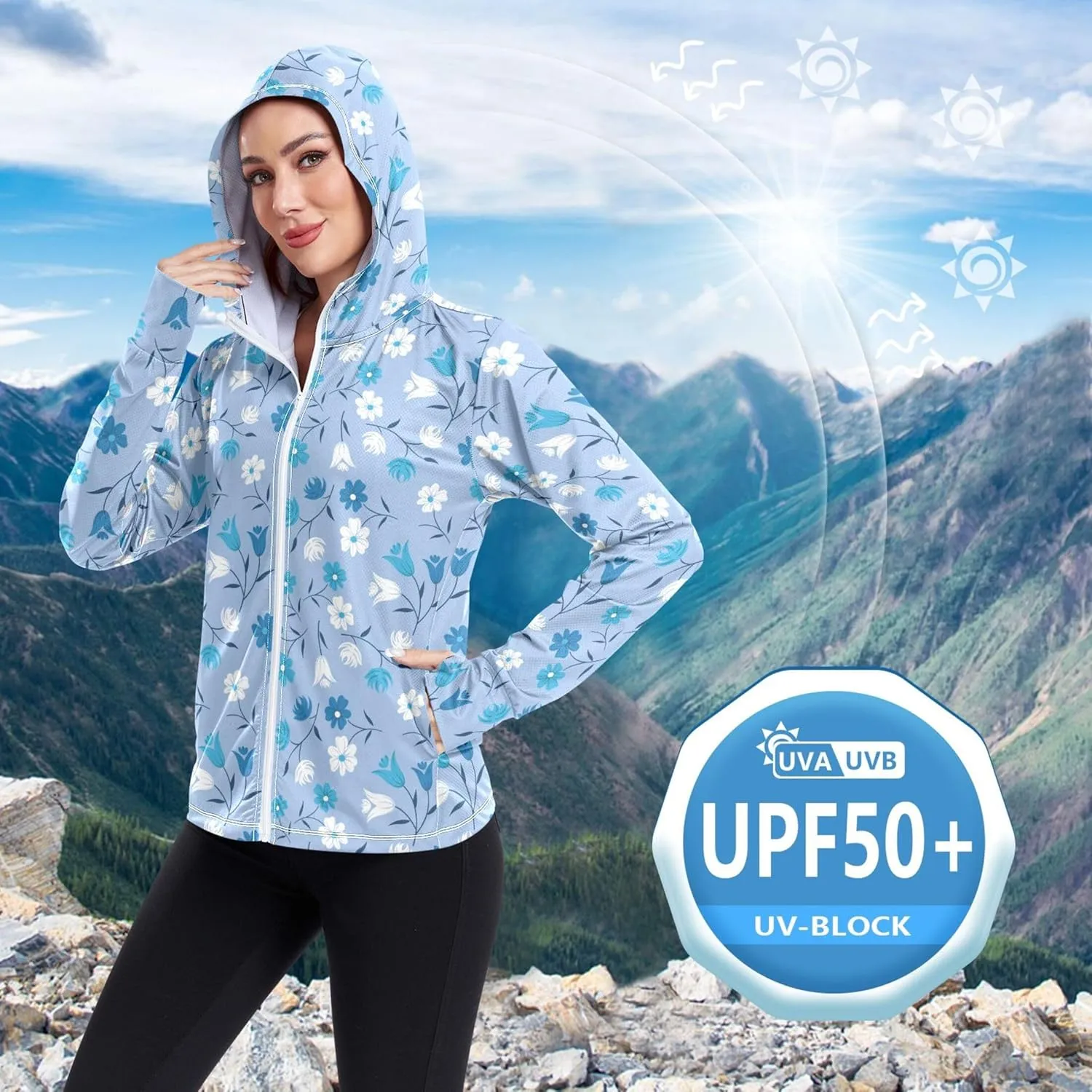 linqin Light Hoodies For Women Lightweight Swim Shirts UPF 50  Protection Sweatshirt Women Athletic Jacket