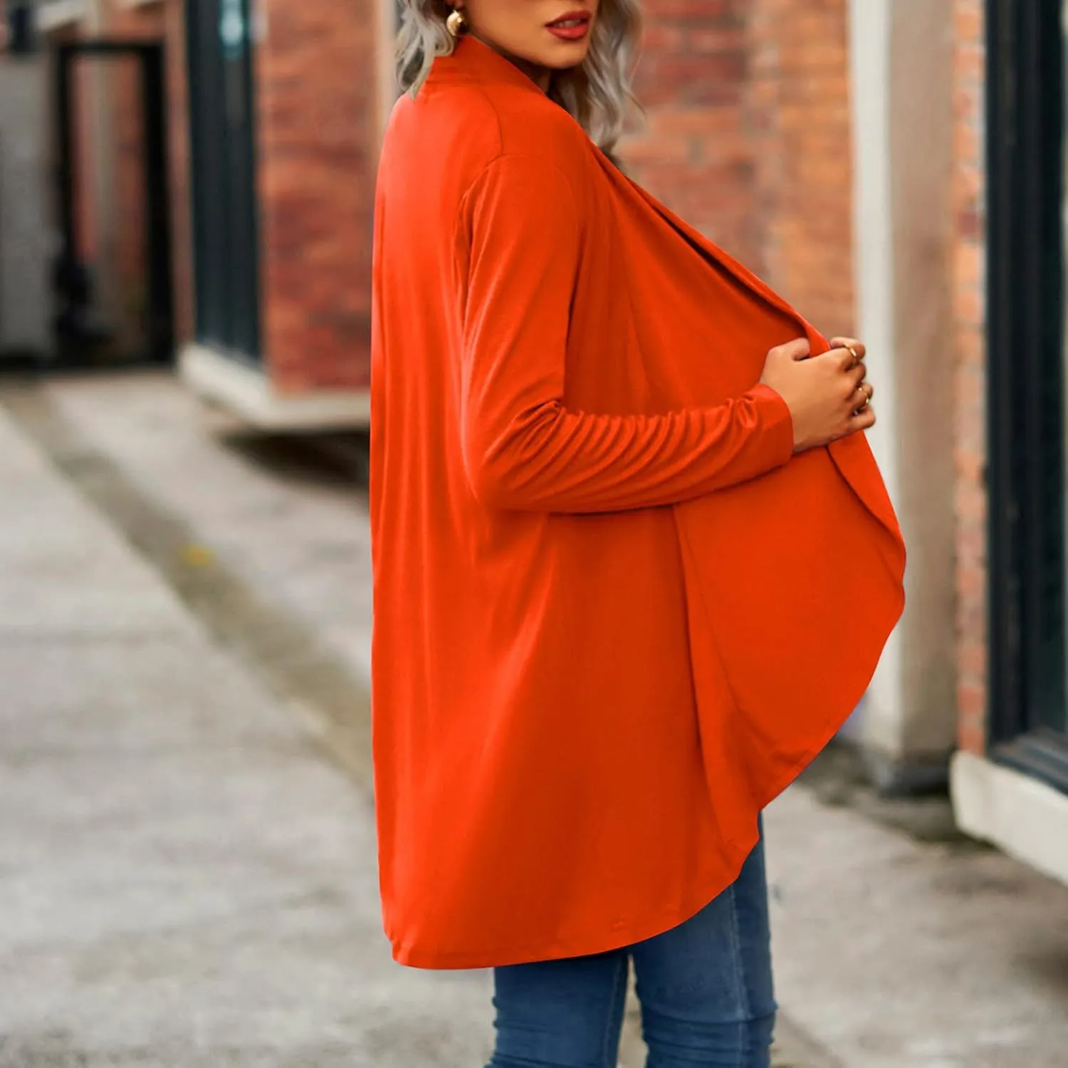 Long Sleeve Cardigan for Women Crop Tops Knit Cardigans Slim Fitted Sweater Chunky Jacket Coat