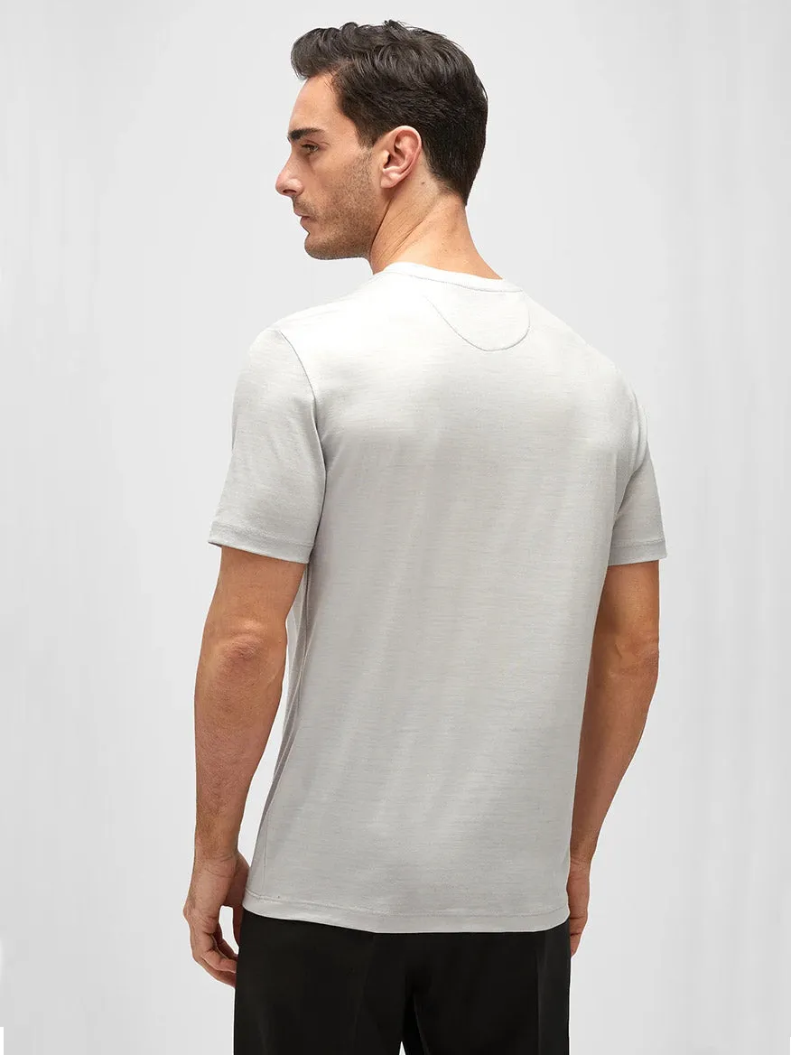 Maurizio Baldassari Linate Techmerino Short Sleeve T-Shirt in Light Grey