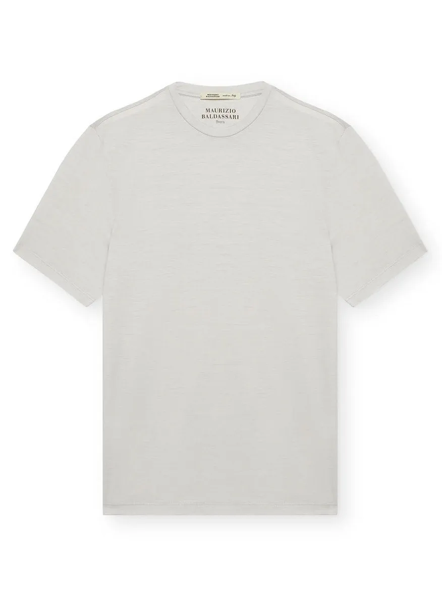 Maurizio Baldassari Linate Techmerino Short Sleeve T-Shirt in Light Grey