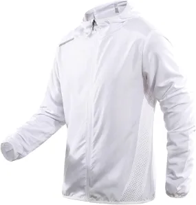Men's Full Zip Hooded Light Jacket Sun Protection Quick Dry Outdoor Hiking Fishing Shirts Mesh Breathable Cool Shirts