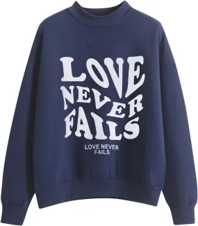 Muyise Sweatshirts for Women, Womens Long Sleeve Crew Neck Pullover Blouses Letter Print Casual Lightweight Loose Tee Shirts