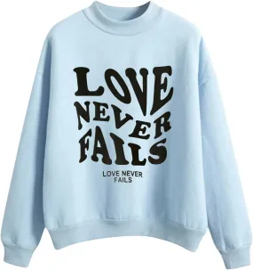 Muyise Sweatshirts for Women, Womens Long Sleeve Crew Neck Pullover Blouses Letter Print Casual Lightweight Loose Tee Shirts