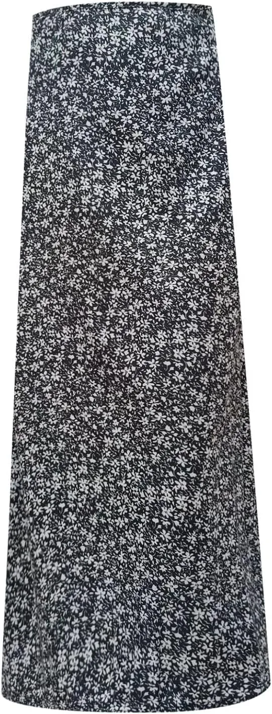 Pencil Skirt for Women Summer Trendy Boha Floral Print High Split High Elastic Waist Palazzo Long Skirts for Vacation