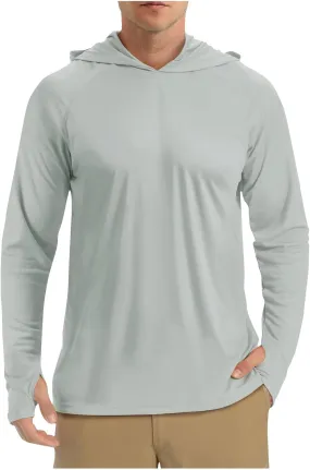 Sun Shirt for Men Casual UPF 50  Hooded Fishing Shirts Long Sleeve Summer Hoodie Lightweight Quick Dry Athletic Shirt