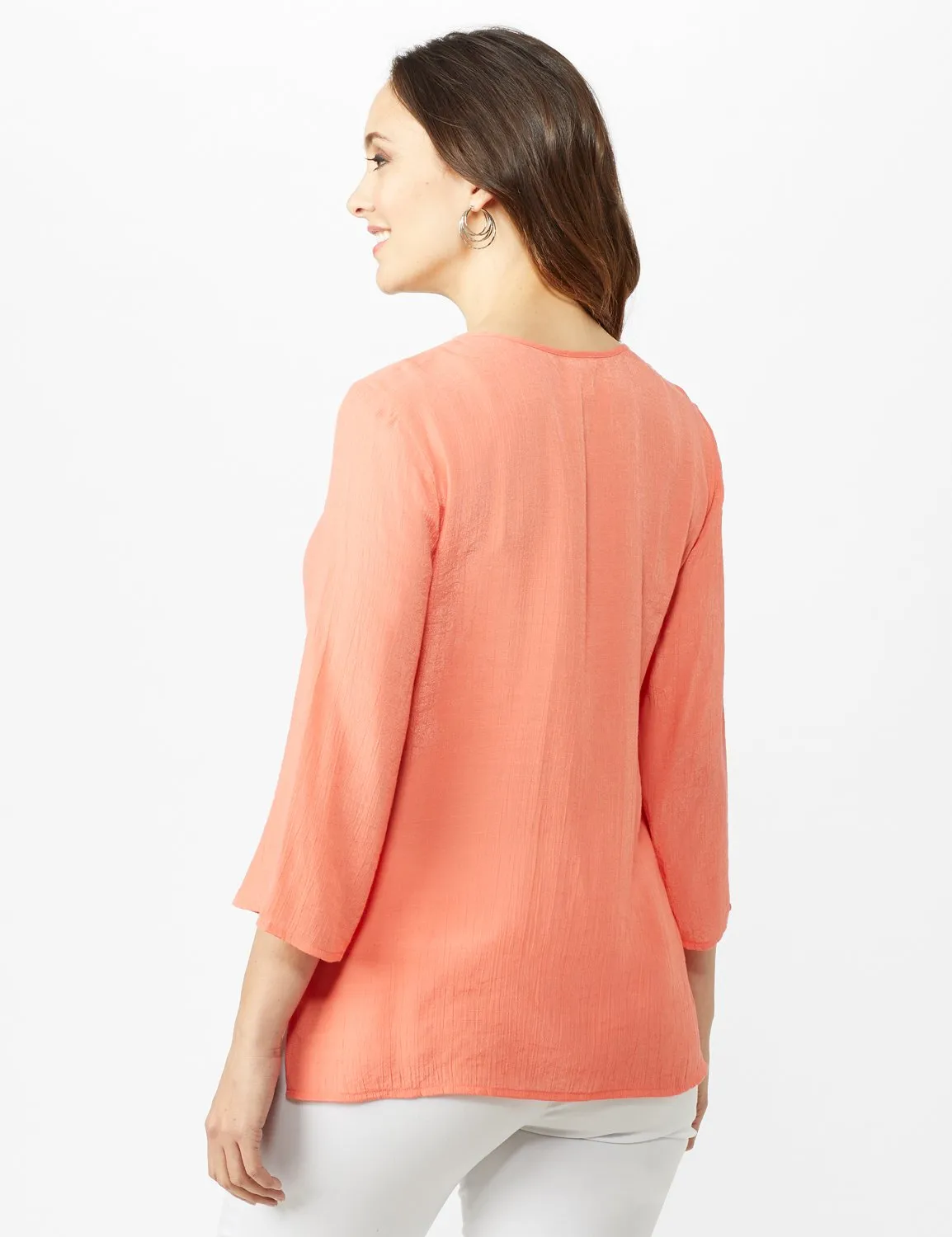Textured Tunic Embroidered Blouse