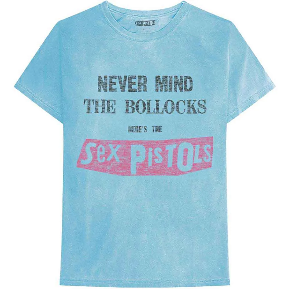 The Sex Pistols "Never Mind The Bollocks Distressed" Light Blue Dye T shirt
