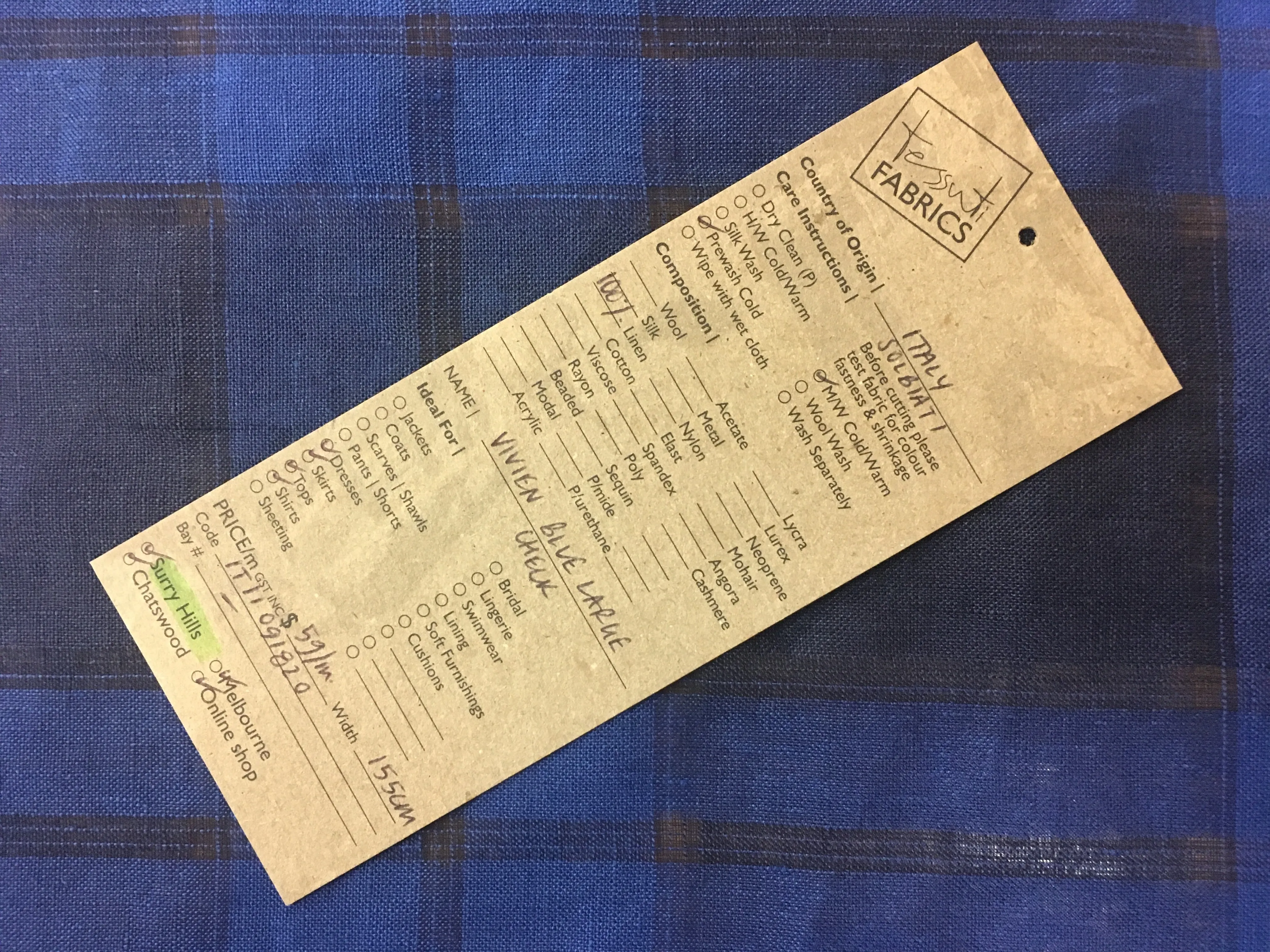 Vivien Blue Large Check