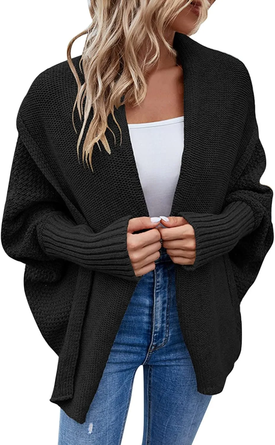Women S Open Front Cardigan Long Sleeve Knitted Soft Sweater Loose Lightweight Slouchy Coat Outwear Woman Long