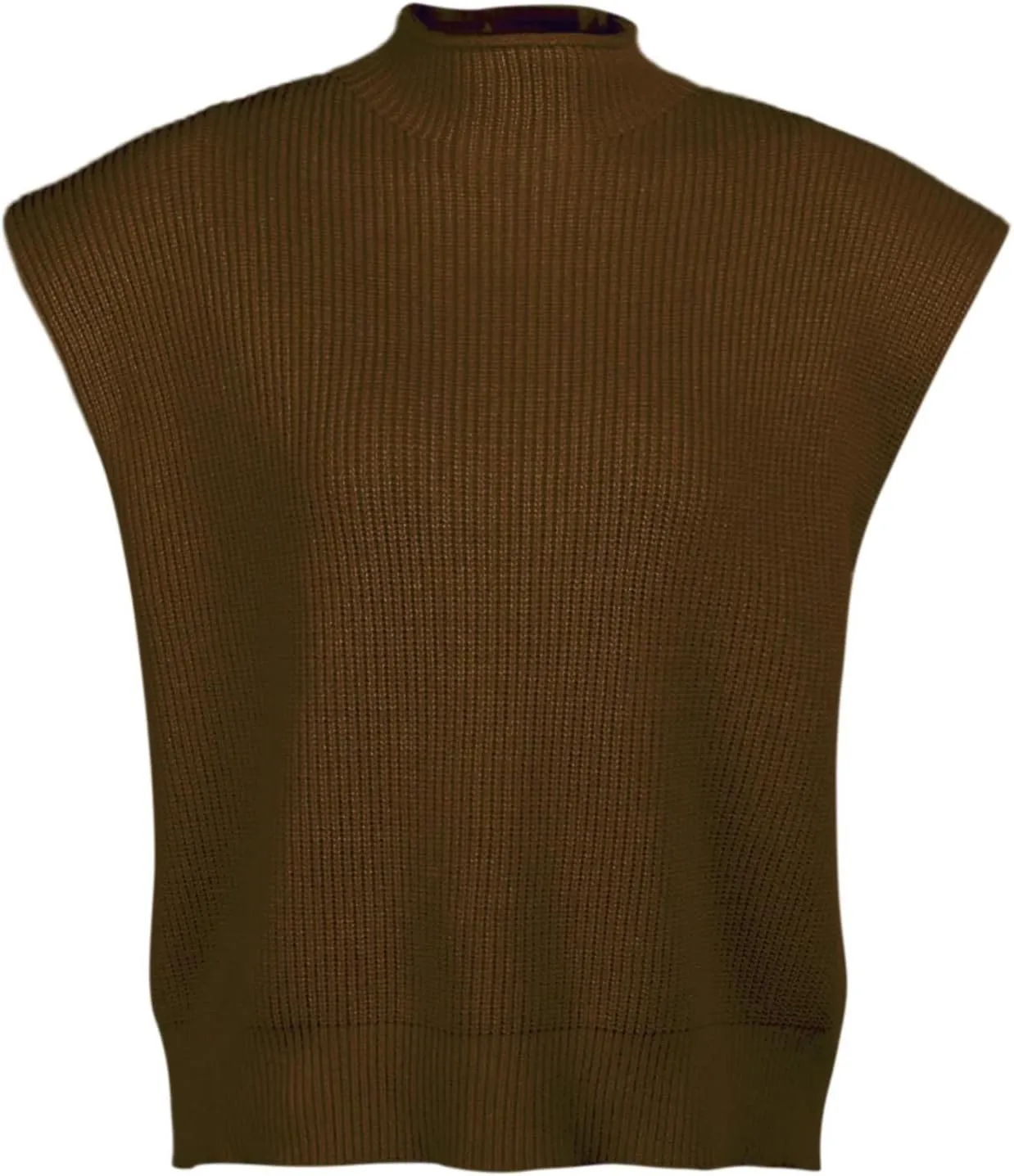 Women's Casual Solid Color Sleeveless High Neck Pullover Sweaters Autumn Winter Soft Cozy Oversize Loose Fit Knit Sweatshirts