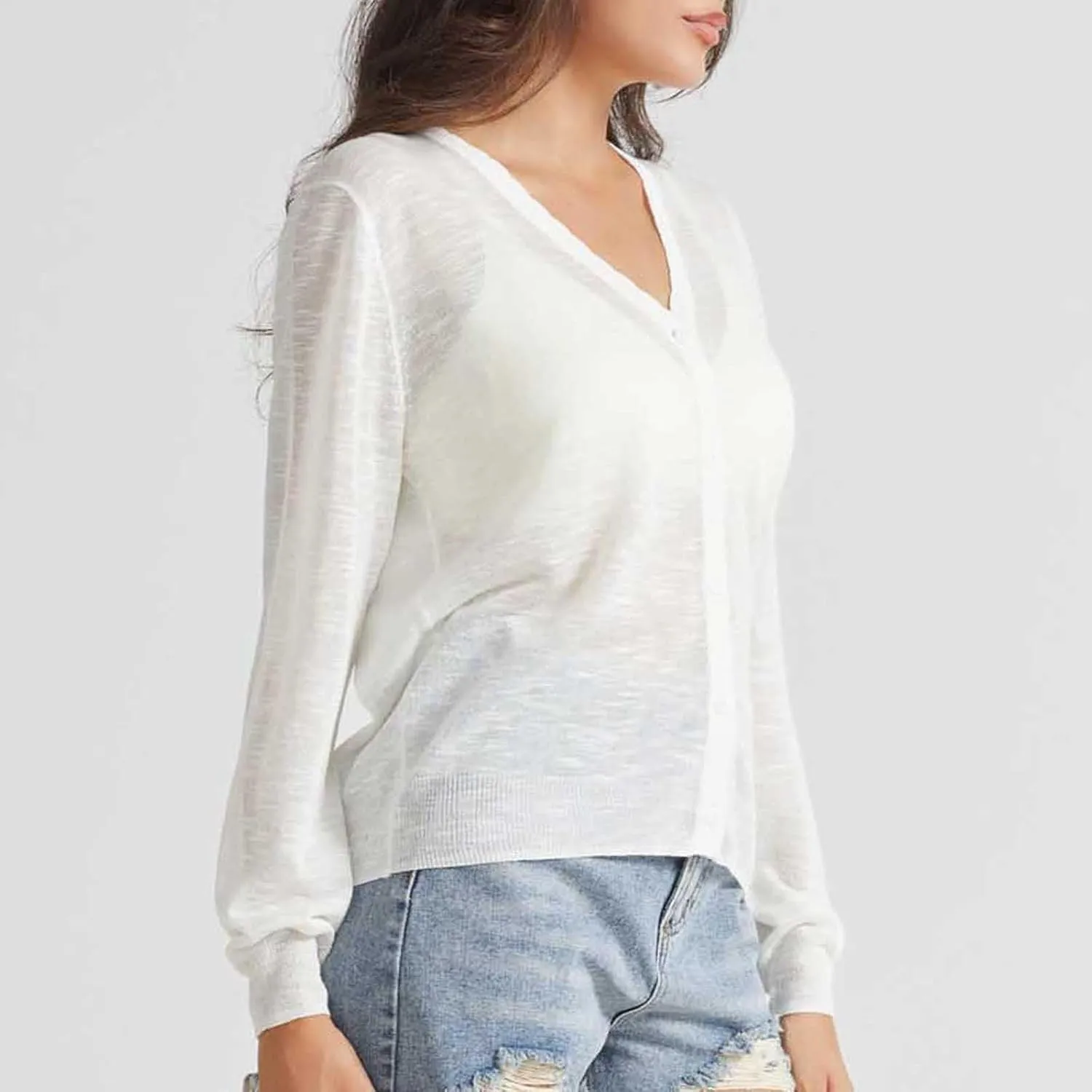 Women's Sheer Sun Protection Jacket Lightweight Long Sleeve Sun Shirt Breathable See Through Button Down Tops