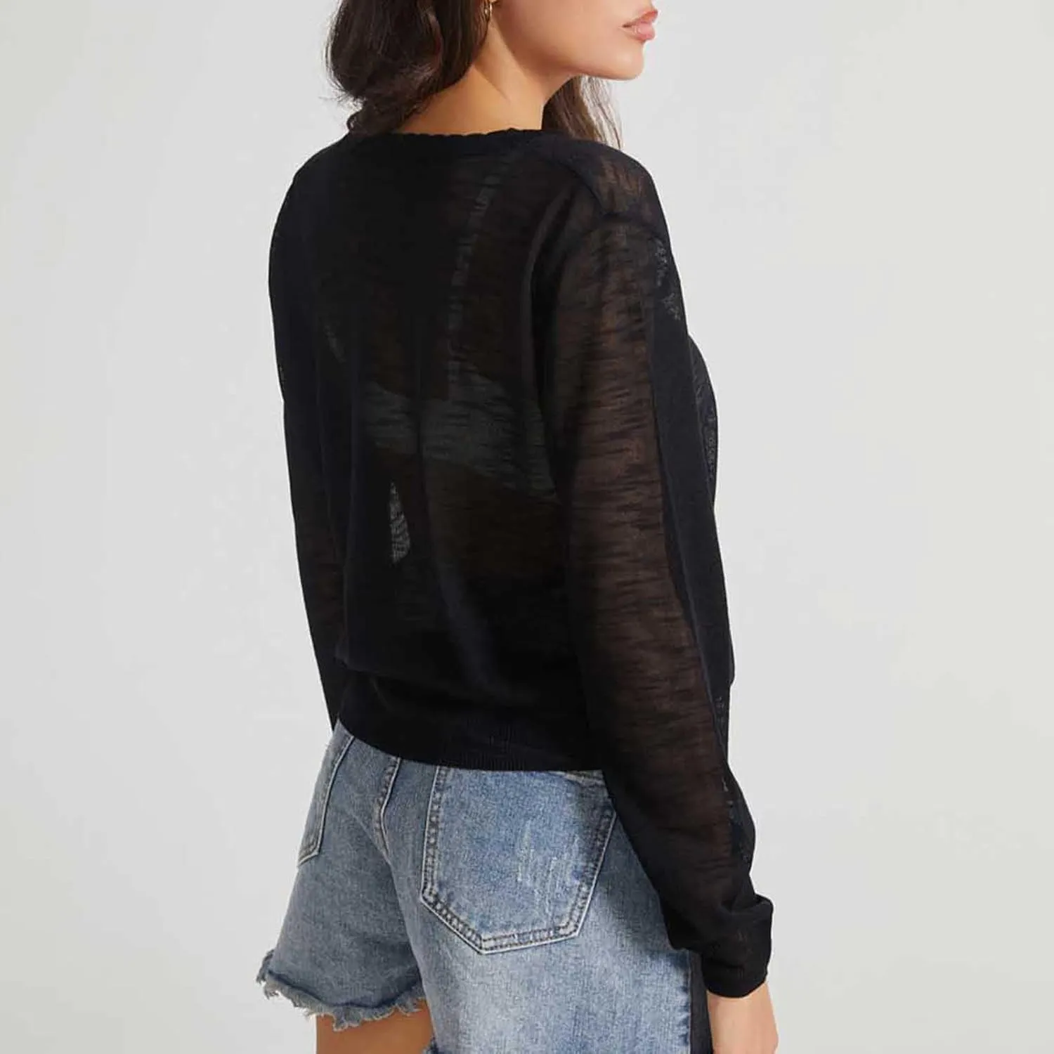Women's Sheer Sun Protection Jacket Lightweight Long Sleeve Sun Shirt Breathable See Through Button Down Tops