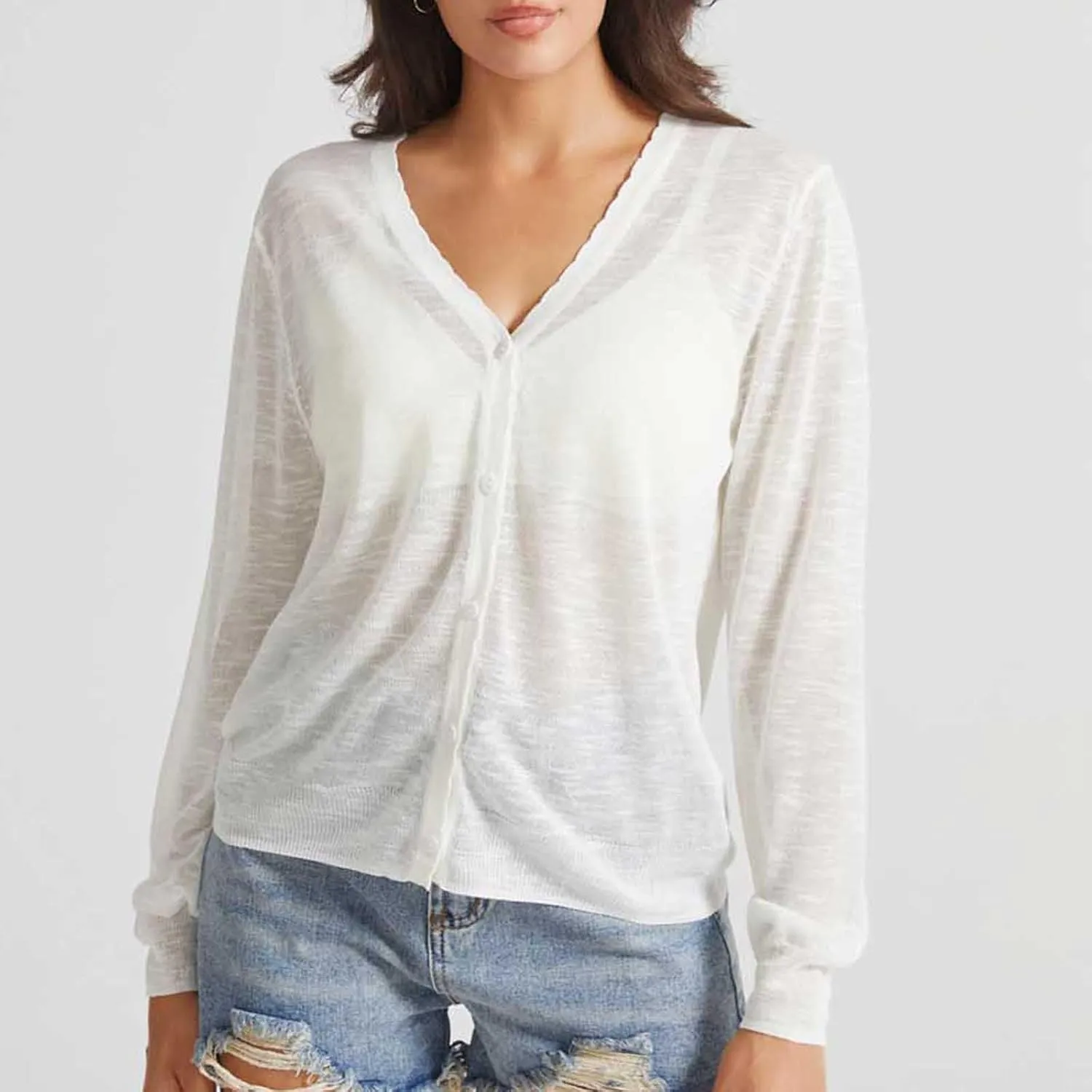 Women's Sheer Sun Protection Jacket Lightweight Long Sleeve Sun Shirt Breathable See Through Button Down Tops