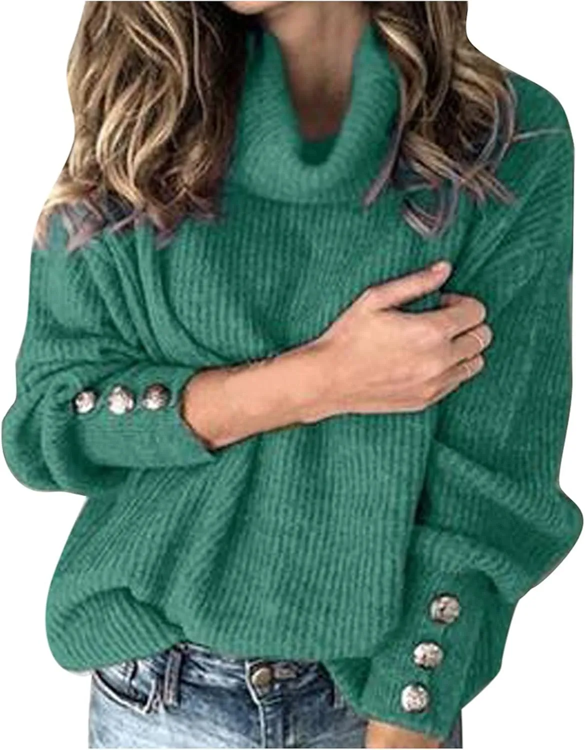 Women's Soft Turtleneck Sweater Sweater Mid Length Dress with Shoulder Sleeves and Half Turtleneck Sweater Womens