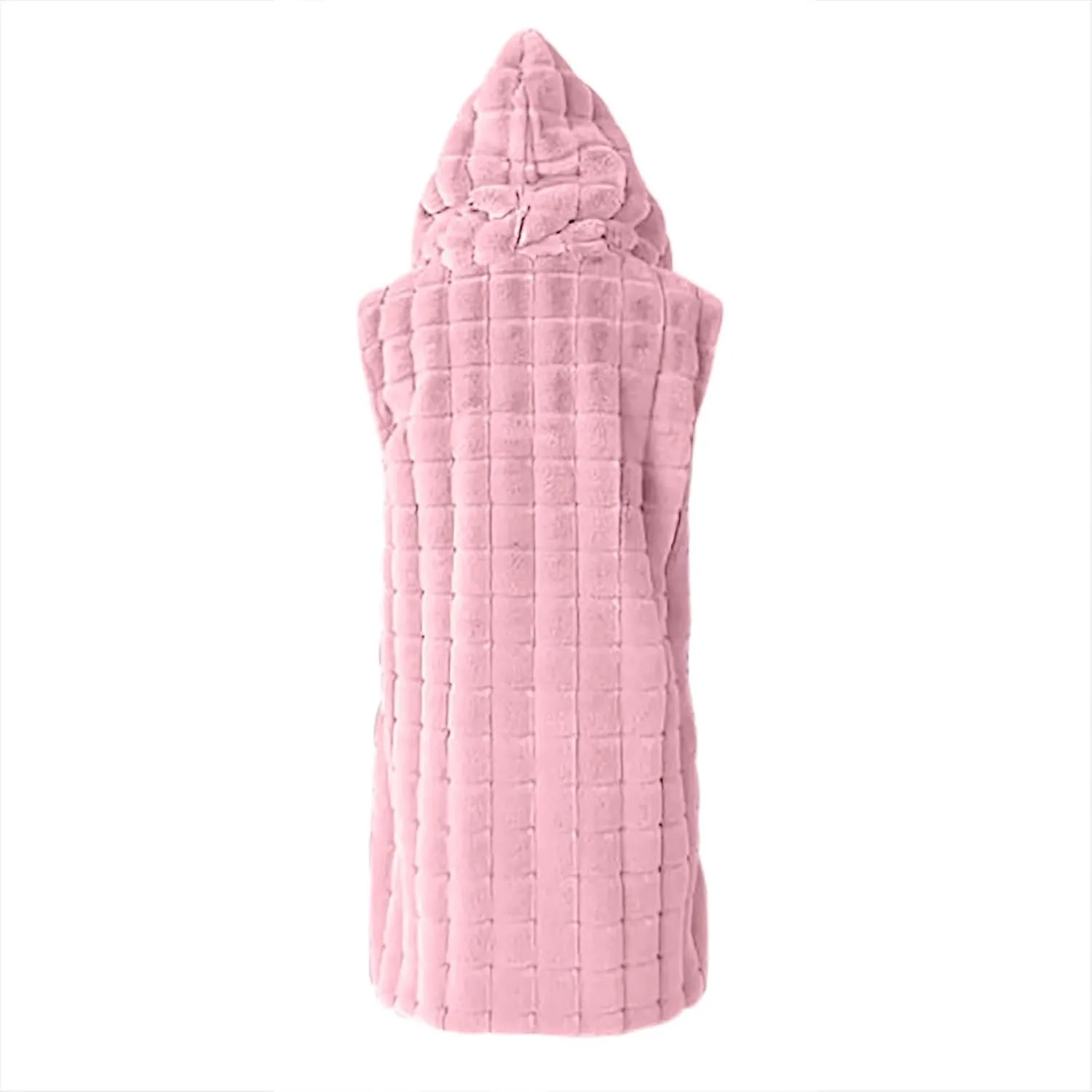 XUNRYAN Winter Faux-Fur Jackets Women Sleeveless Vest Long Fluffy Coat Hooded Fuzzy Casual Warm Outerwear Fashion Clothes